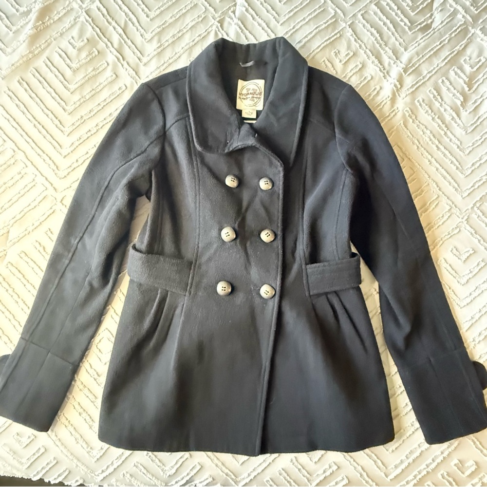 Hydraulic Black Pea Coat | S